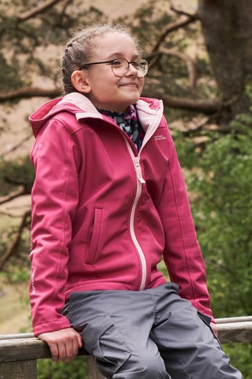 Mountain Warehouse Pink Exodus Kids Water Resistant Softshell Jacket