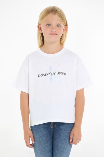 Calvin Klein White Monogram Boxy T-Shirt