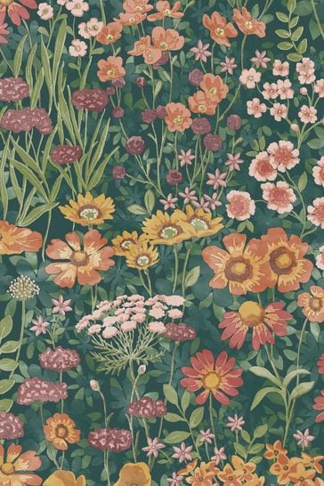 Graham & Brown Green Wallflower Wallpaper