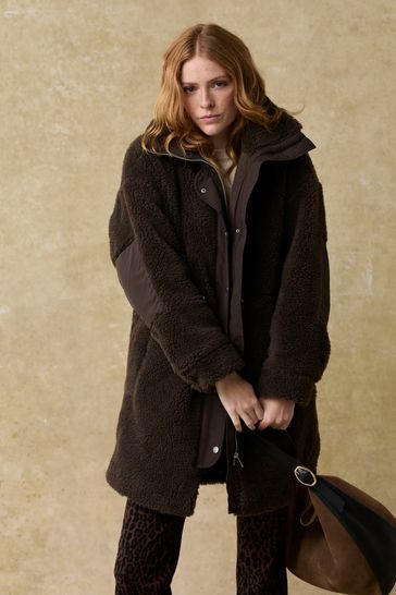 Chocolate teddy coat top