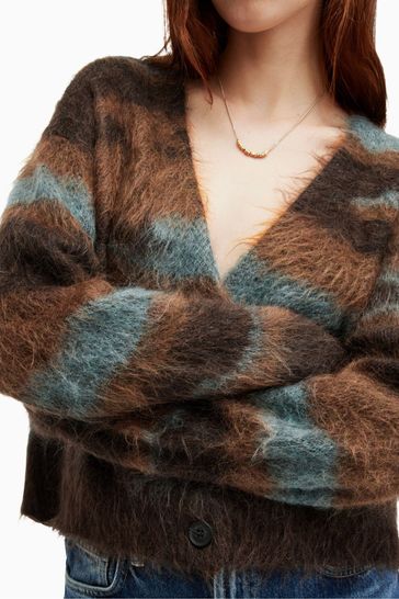 Buy AllSaints Volka Brown Cardigan from Next Luxembourg
