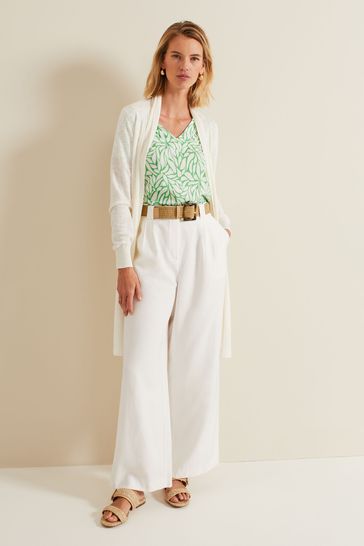 Linen longline cardigan new arrivals