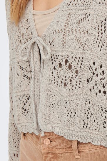 Buy ONLY Crochet Summer Tie Front Cardigan from Next Bahrain