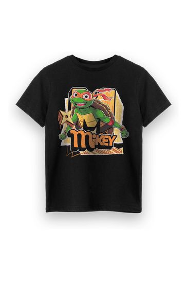 Vanilla Underground Mikey Black Boys Teenage Mutant Ninja Turtles T-Shirt