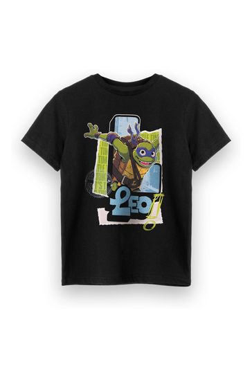 Vanilla Underground Leo Black Boys Teenage Mutant Ninja Turtles T-Shirt