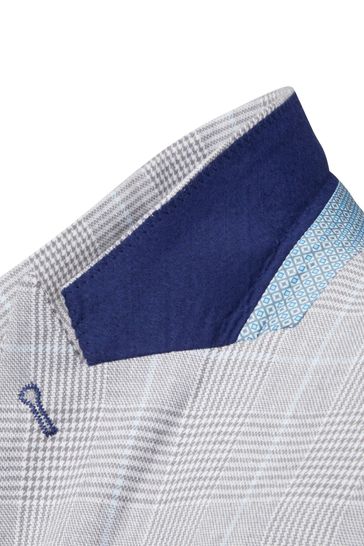 Buy Skopes Light Grey Tailored Fit Grayson Linen Blend Check Jacket from Next Turkey