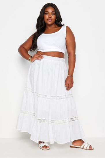 White maxi peasant skirt discount