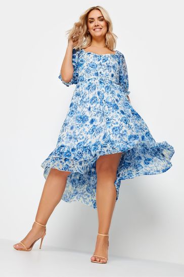 Yours Curve Blue Limited Floaty High Low Dress