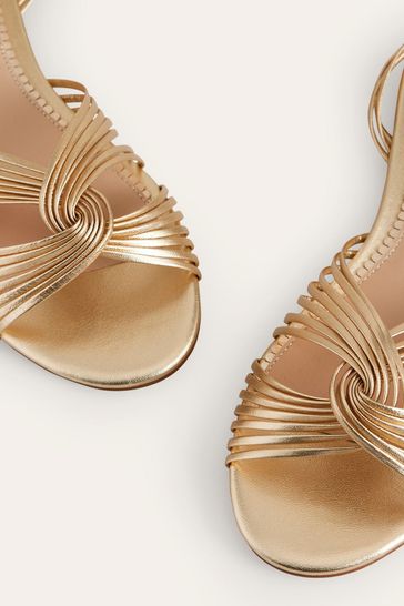Buy Boden Gold Twist Front Flat Sandals from Next Bahrain