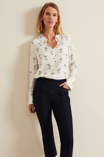 Blue capri trousers hot sale