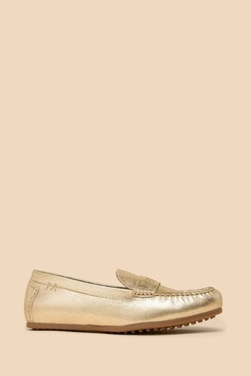 White Stuff Gold Mayflower Suede Moccasins