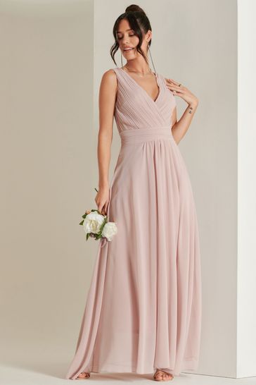 Buy Jolie Moi Dusky Pink Pleated Bodice Chiffon Maxi Dress from Next Croatia