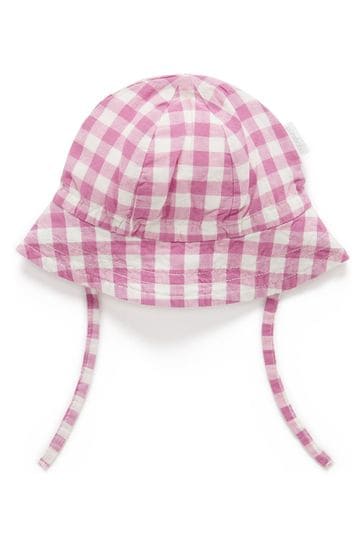 Purebaby Pink Gingham Hat