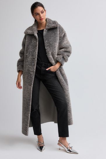 Buy Grey Teddy Borg Coat from Next Bahrain