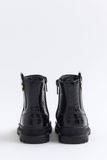 Patent boots river island sale