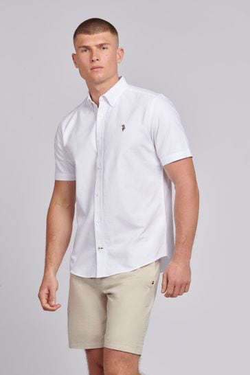 U.S. Polo Assn. Mens Short Sleeve Oxford Shirt