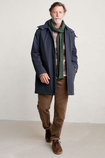 Seasalt Cornwall Blue Mens Stone Wave Waterproof Coat