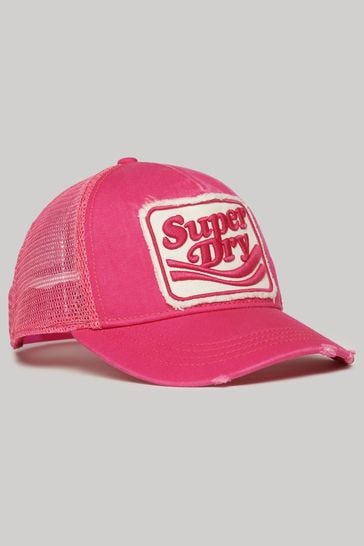 Superdry Pink Fluro Mesh Trucker Cap