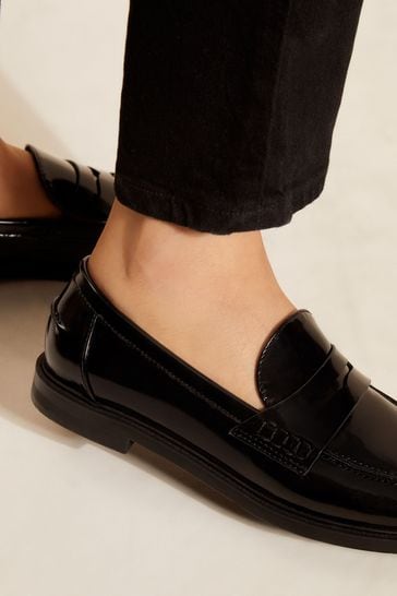 Faux leather loafers cheap