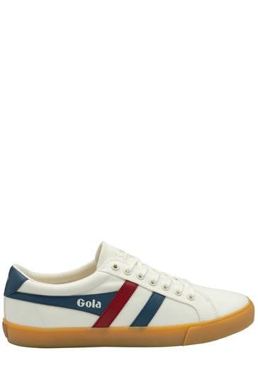 Gola White Mens Varsity Canvas Lace-Up Trainers