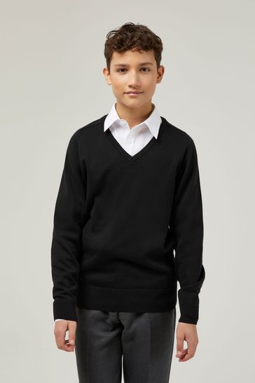 Suéter escolar negro de algodón 100 % de Trutex