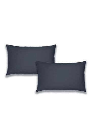 Catherine Lansfield Navy Blue Brushed 100% Cotton Pair of Pillowcases