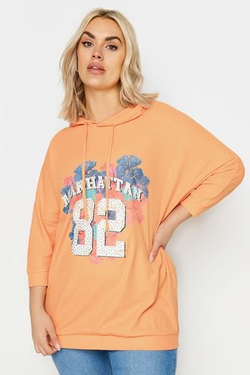 Yours Curve Orange Manhattan Print Sweatshirt