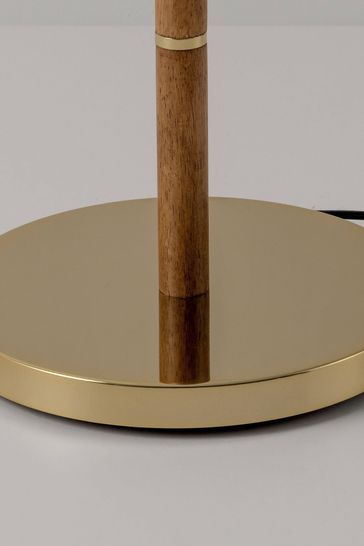 Houseof. Wooden And Brass Disk Floor Lamp