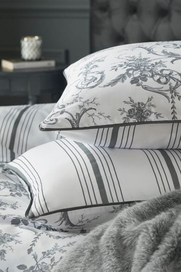 Laura Ashley Charcoal Grey Tuileries Duvet Cover and Pillowcase Set