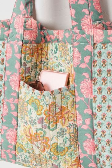 Buy FatFace Green Remi Quilted Beach Bag from Next Denmark