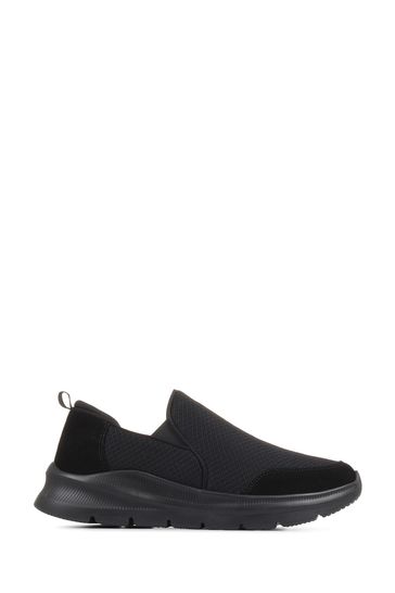 Pavers Laceless Arch Support Black Trainers