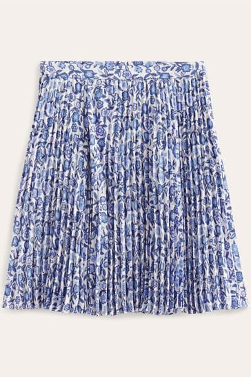Blue white deals pleated skirt