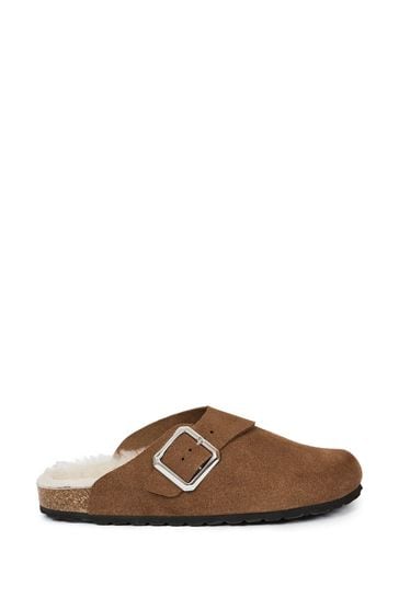 Celtic & Co. Mens Brown Sheepskin Lined Clogs