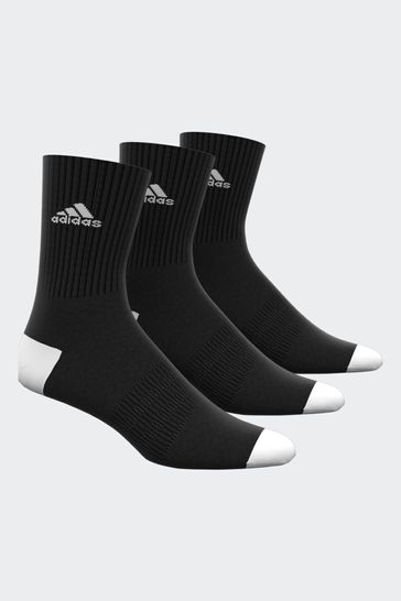 adidas Black Adult Cushioned Crew Socks 3 Pairs