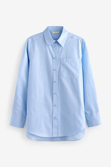 Buy Blue Long Sleeve Cotton Formal Shirt With Pocket from Next