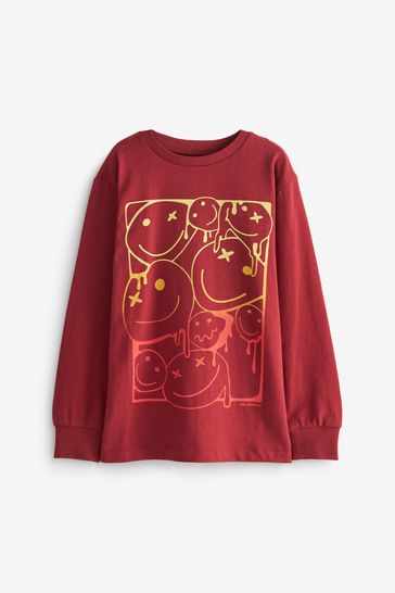 Red Smile Graphic Long Sleeve T-Shirt (3-16yrs)