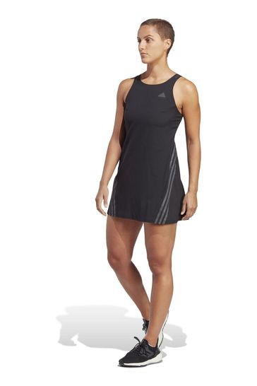 adidas Black Performance Running Run Icons 3-stripes Reflective Summer Dress
