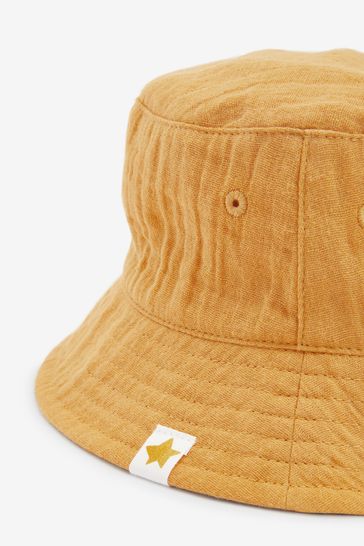 Buy Ochre Yellow Puff Fabric Bucket Hat 3mths 6yrs from Next