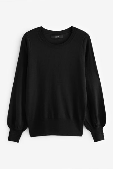 Plain black crew sales neck jumper