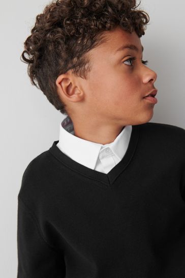 Black v neck sweatshirt outlet