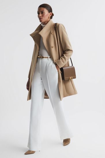 Mid length online camel coat