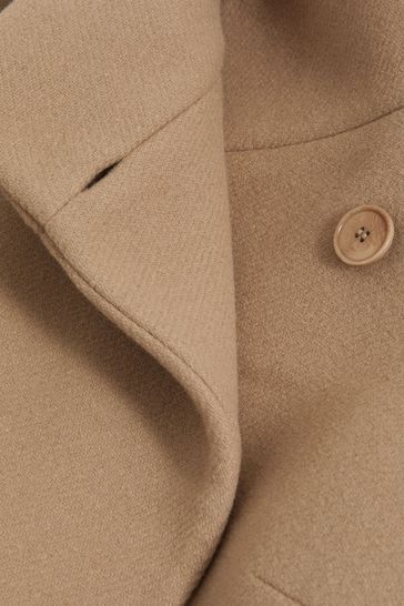 Reiss Camel Mia Wool Blend Mid Length Coat