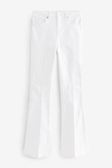 White flare jeggings best sale