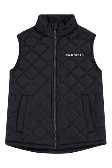 Jack wills black gilet online