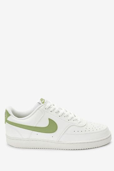 Nike White/Green Court Vision Trainers