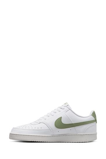 Nike Court Vision Trainers in White & Green