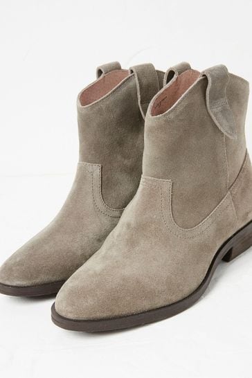 FatFace Grey Suede Pixie Boots