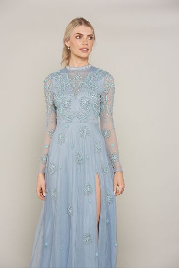 Amelia rose embellished ombre sequin maxi hot sale dress with cami strap in berry