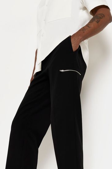 Black trousers 2025 with zip pockets