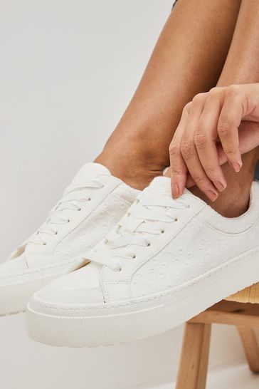 Next white trainers on sale